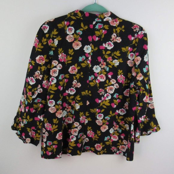 NWOT Abound Linen Blend Floral Blazer sz M - Picture 2 of 7